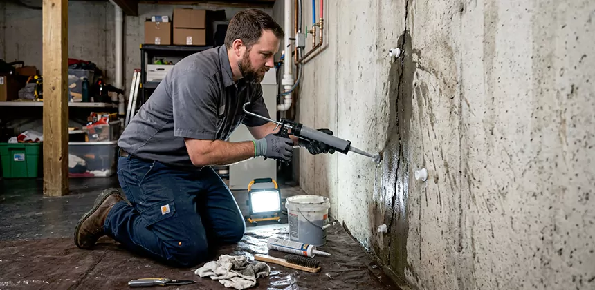 Basement Leak Repair From Inside in Newport Beach